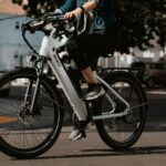 A rider on an electric bike on a Northern New Jersey street
