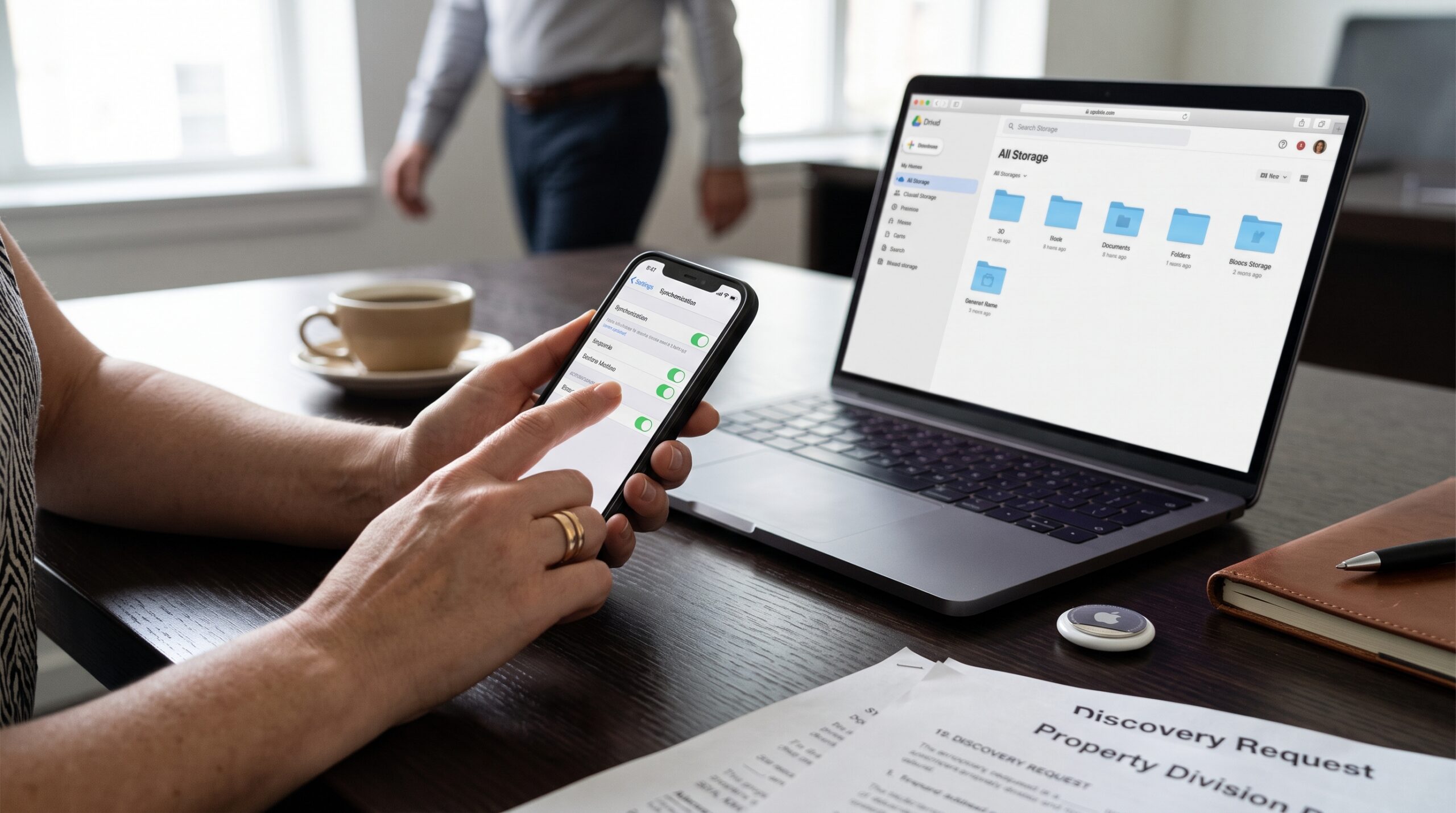 Spouse using AirTags, shared iCloud accounts and or smart home logs in an NJ divorce